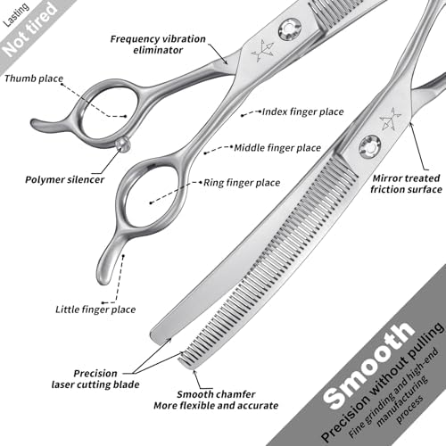 High-end Professional Dog Grooming Curved Thinning Scissors Teeth Blending - Image 3