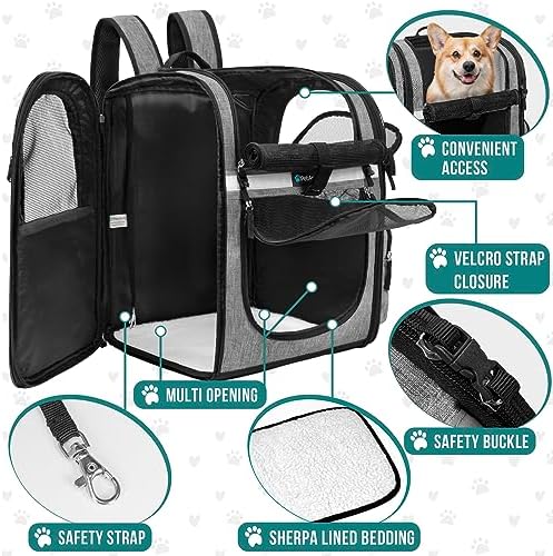 PetAmi Dog Backpack Carrier for Cats, 4-Way Entry Ventilated, 18 lbs - Image 4