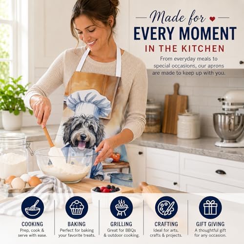 Caroline's Treasures Bergamasco Sheepdog The Chef Apron Cooking Kitchen Server - Image 6