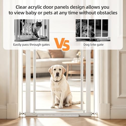 56" Extra Tall Clear Cat Gate, 33.5‑37.4" Wide Pet Gate - Image 4