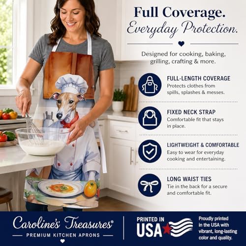 Caroline's Treasures Whippet The Chef Apron Cooking Kitchen Server Baking - Image 4
