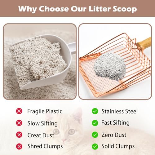 Metal Kitty Litter Scoop, Fast Sifting Litter Scooper - Image 5