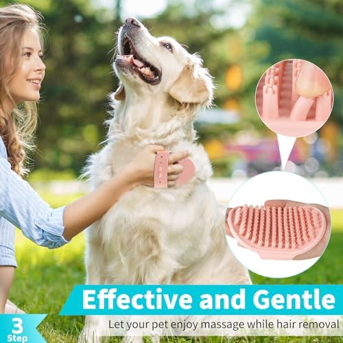 Comotech 3-in-1 Dog Grooming Brush | Adjustable Handle Shampoo Brush & Scrubber - Image 3