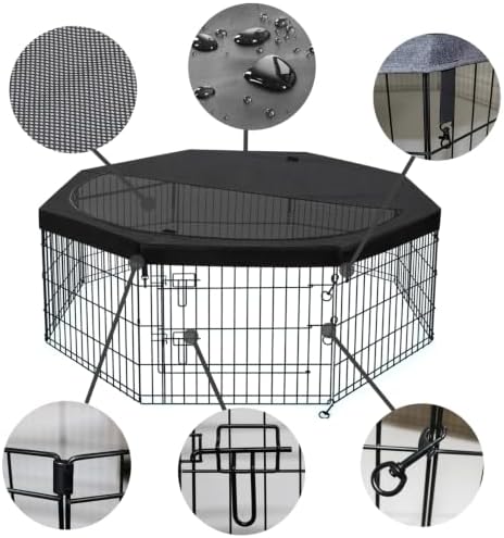PETIME Foldable Metal Dog Exercise Pen/Pet Puppy Playpen Kennels Yard Fence - Image 2