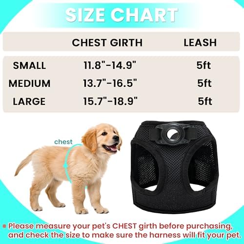 Dog Harness with AirTag Holder & 5 ft Leash Set - Image 2
