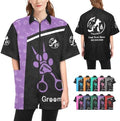 Custom Pet Grooming Smock, Personalized Dog Groomer Jacket by Cowcute