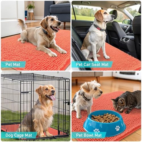 OLANLY Dog Door Mat for Muddy Paws 32x20, Super Absorbent Chenille Mud Mat - Image 7