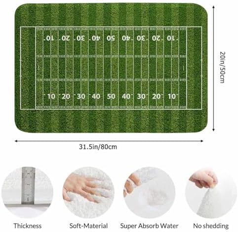 American Football Field Bath Rugs Green Lawn Popular Sports Bathroom Mat Soft - Image 3