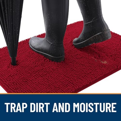 OLANLY Dog Door Mat for Muddy Paws 30x17, Super Absorbent Chenille Mud Mat - Image 2