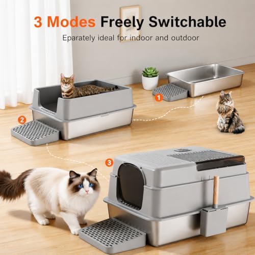 KalraMay Extra Large XXXL Stainless Steel Litter Box - Image 3