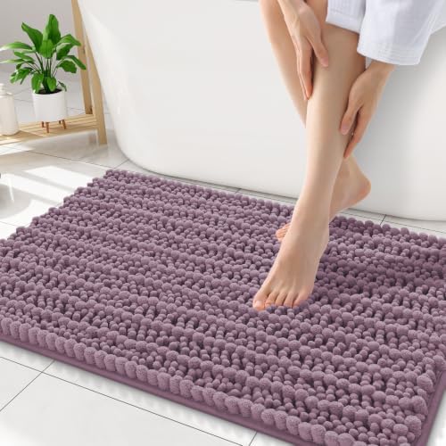 Smiry Bathroom Rugs 34X21, Extra Soft Rubber Backing Chenille Bath Mats by Smiry