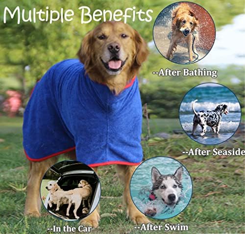 Dog Bathrobe Towel Dog Drying Coat Microfiber Absorbent Fast Drying Robes - Image 2