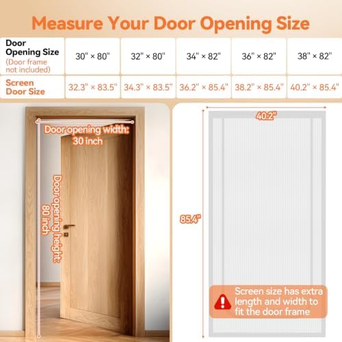 BFNN Cat Screen Door, Scratch Resistant Mesh Gate, Fit 38'' x 82'' Door - Image 2