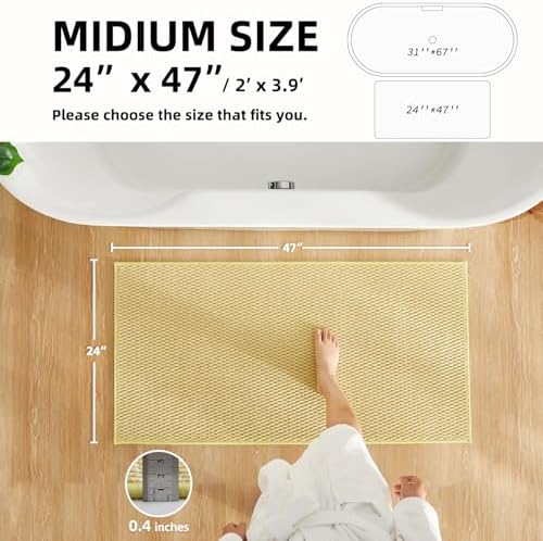 TYUU Bathroom Rugs Non Slip Washable, Super Absorbent Thin Bath Mat Quick Dry - Image 2