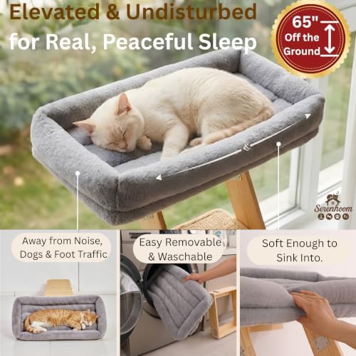 65" Tall 6-Level cat Ladder for Window Perch I Wobble-Free Gentle Climbing to a - Image 3