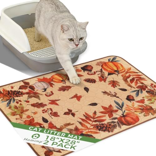 Homimp Fall Cat Litter Mat, Litter Trapping Mat 2 Pack, Contains Mess from Box by HOMIMP