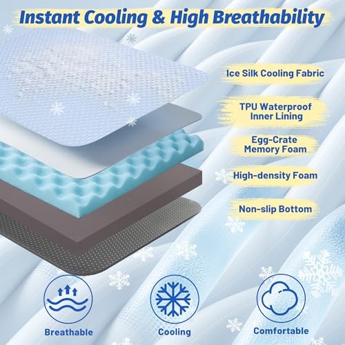 Cooling Dog Bed for Large Dogs, Washable Memory Foam Dog Beds for Crate - Image 3