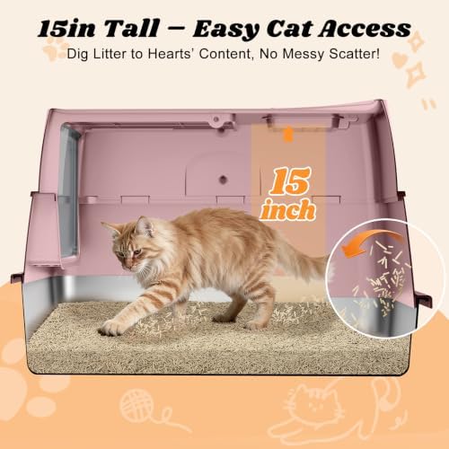 Stainless Steel Litter Box | Enclosed Cat Litter Box - Image 7