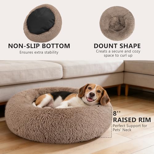 MIXJOY Orthopedic Dog Bed Comfortable Donut Cuddler Round Pet Beds Ultra Soft - Image 2