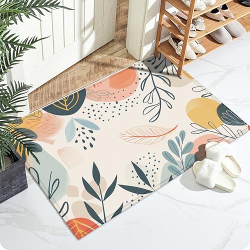 Boho Tropical Leaves Bath Mat for Bathroom, Washable Door Mat Absorbent Bath by VisittheDuibelproduct