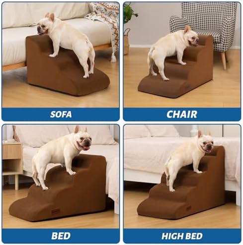 Aodisman Dog Steps for Bed or Couch, 4-Step Pet Stairs Ramp for Small Dogs - Image 2