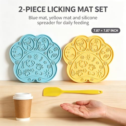 Dog Lick Mat Paw Shape Slow Feeder 17 Suction Cups 2 Pack BPA-Free - Image 4