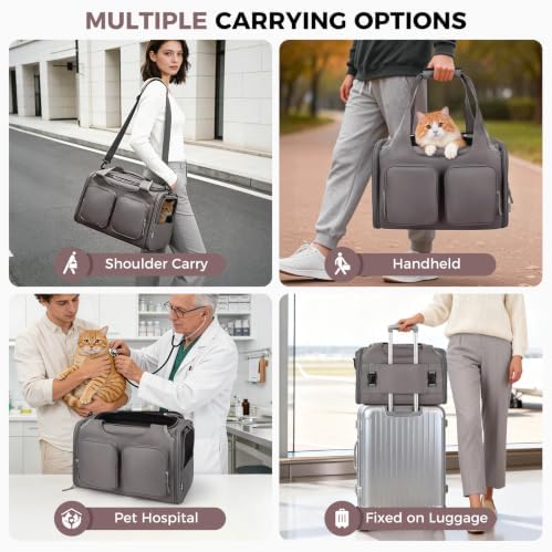 Dog Cat Carrier Airline Approved Collapsible Soft-Sided Pet Travel Bag - Image 6