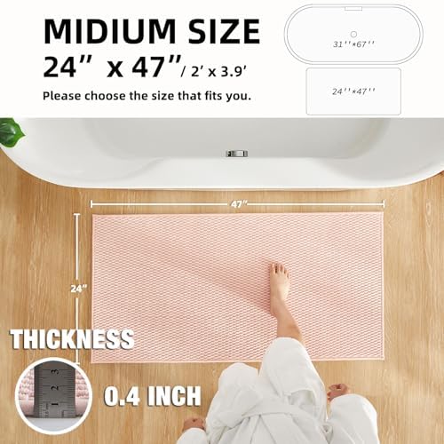 TYUU Bathroom Rugs Non Slip Washable, Super Absorbent Thin Bath Mat Quick Dry - Image 3