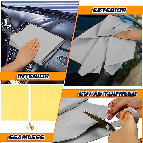 2 Pack Premium Shammy Towel for Car, Super Absorbent 26"x17" Chamois Towel - Image 6
