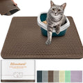 Cat Litter Mat 31"x24", Double Layer EVA Litterbox Mat Brown by BLISSSTORM