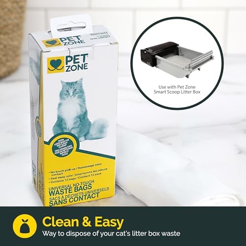 Pet Zone Universal No-Touch Cat Litter & Waste Bags, 12 Pack, Easy Cleanup - Image 2