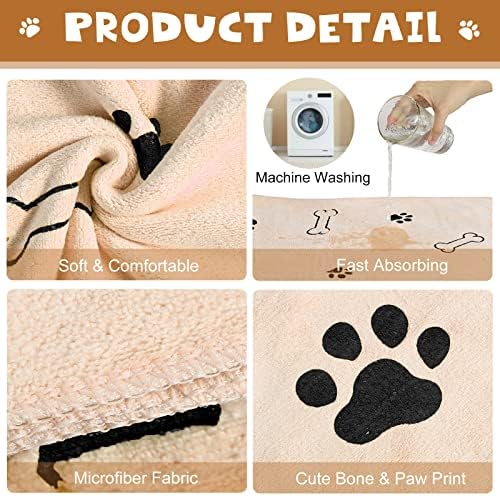 Chumia 4 Pcs Dog Towels for Drying Dog Puppy Bulk Microfiber Absorbent Paw - Image 6