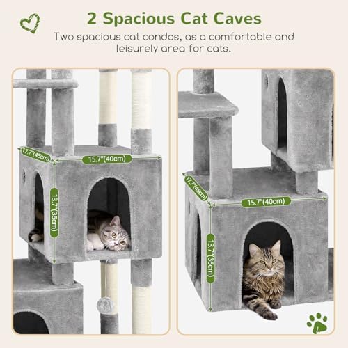 Globlazer Heavy Duty Cat Trees for Big Cats Maine Coon, Light Grey - Image 3