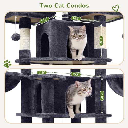 Globlazer Big XXL Cat Tower for Indoor Multiple Cats, Dark Grey - Image 3