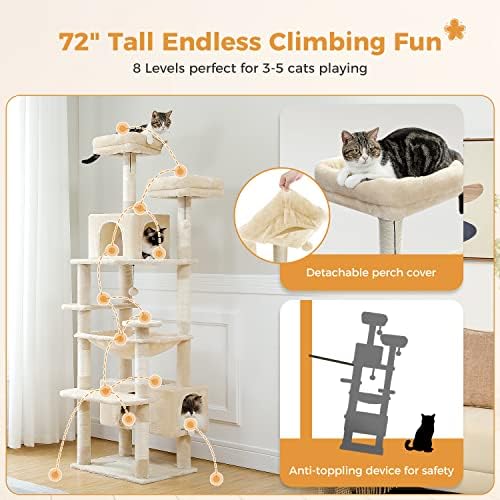 PAWZ Road 72" Cat Tree, Tall Cat Tower - Image 6