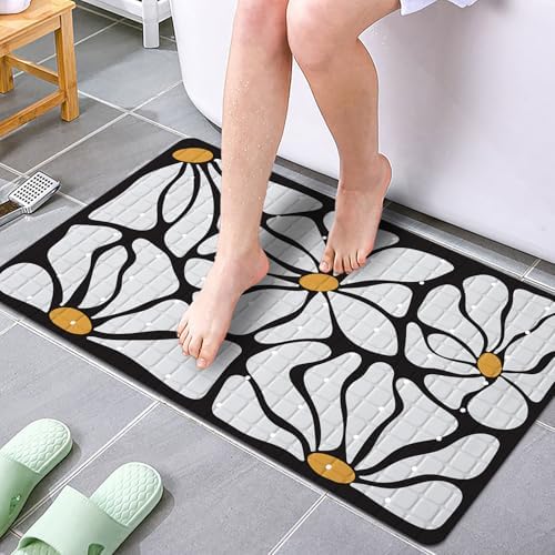 Floral Bathtub Mat Non Slip for Kids 27x16in Plant Anti Slip Bath Mat for Tub - Image 5