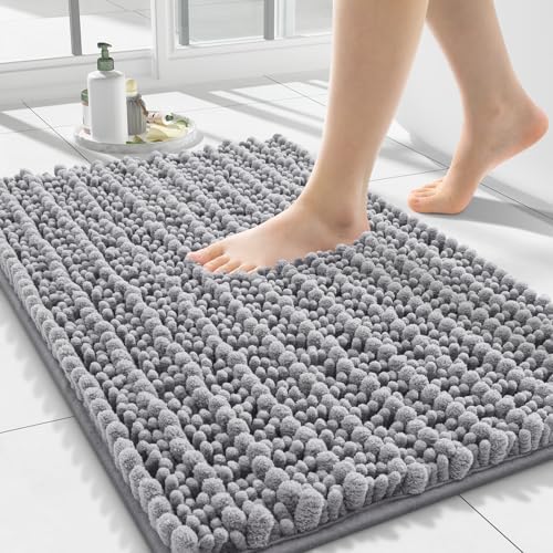 Smiry Bathroom Rugs 24X16, Extra Soft Rubber Backing Chenille Bath Mats by Smiry