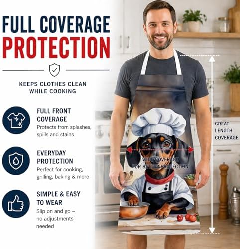Caroline's Treasures Dachshund The Chef Apron Cooking Kitchen Server Baking - Image 3
