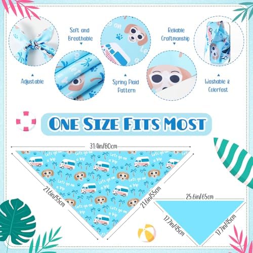 60 Pcs Summer Bandana for Dog Fruit Dog Bandanas Bulk Adjustable Pet Bibs Triangle Scarf Cat Costume for Small to Large Pet - Image 3