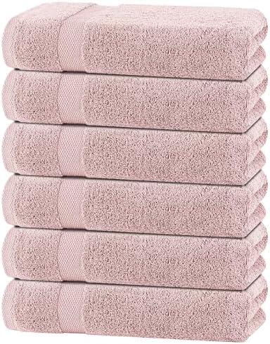 White Classic Wealuxe Pink Bath Towels 24x50 Inch, Cotton Towel Set by WhiteClassic