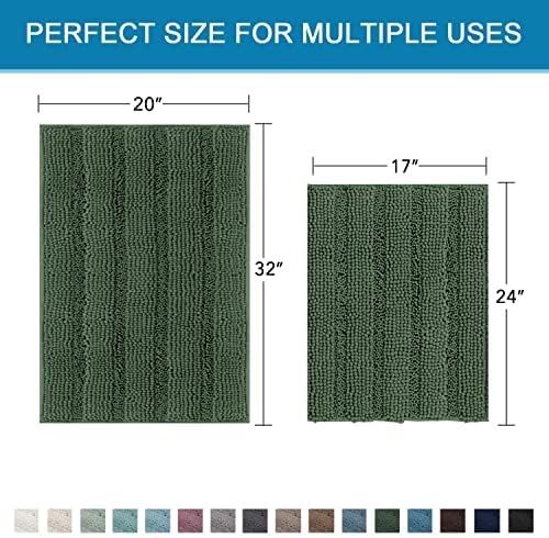 H.VERSAILTEX Extra Thick Chenille Striped Pattern Bath Rugs - Image 2