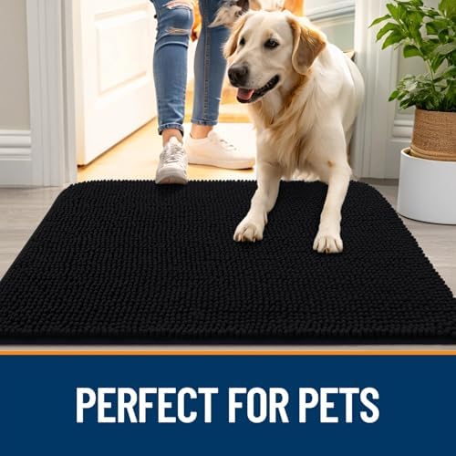 OLANLY Dog Door Mat for Muddy Paws 24x16, Super Absorbent Chenille Mud Mat - Image 6