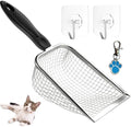 Cat Litter Scoop, Stainless Steel Cats Sturdy Mesh Scooper Kitty Metal Scooper by itPlus
