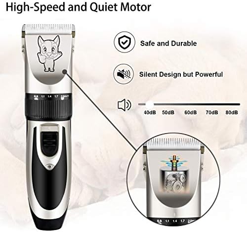 Highdas Dog Clippers for Grooming Low Noise, Cordless Electric Dog Grooming Kit - Image 4