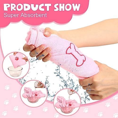 Chumia 4 Pcs Dog Towels for Drying Dog Puppy Bulk Microfiber Absorbent Paw - Image 2
