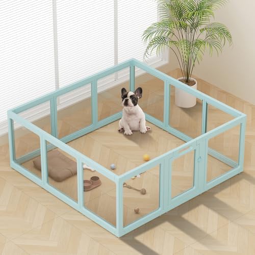 Clear Acrylic Dog Playpen Indoor Pet Pen, 12 Panels by ClimbHope