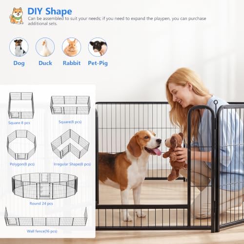 Dog Playpen Outdoor, 32 Inch Height 8 Panels Foldable Dog Pens Outside - Image 4
