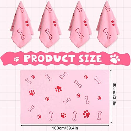 Chumia 4 Pcs Dog Towels for Drying Dog Puppy Bulk Microfiber Absorbent Paw - Image 4