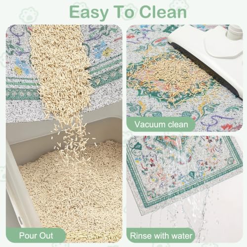 Glittme Cat Litter Mat 24"x15" Non-Slip Washable Trapping Mat - Image 3