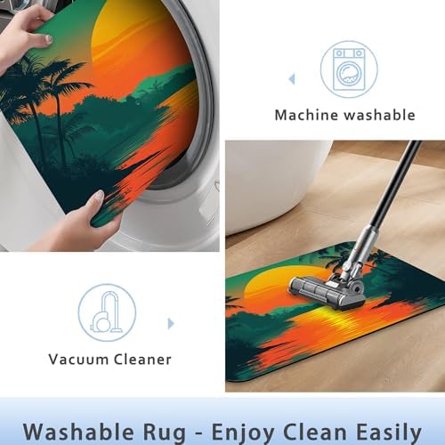 Abstract Nature View Bathroom Rug 29.5"x17", Super Absorbent Fast Drying Bath - Image 5